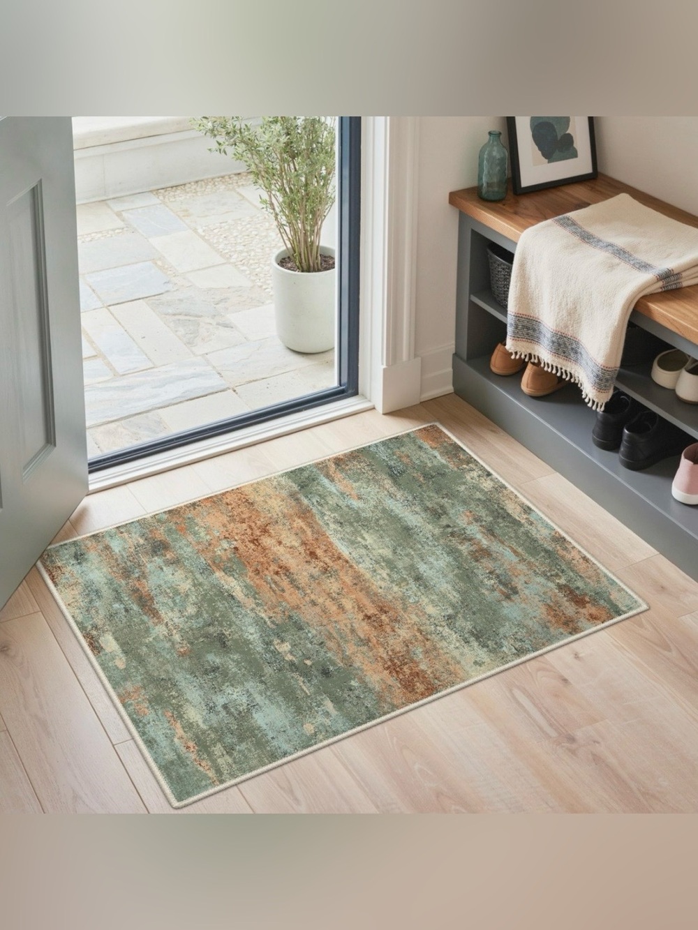 BEIMO 2x3 Washable Abstract Area Rug - Dusty Sage
